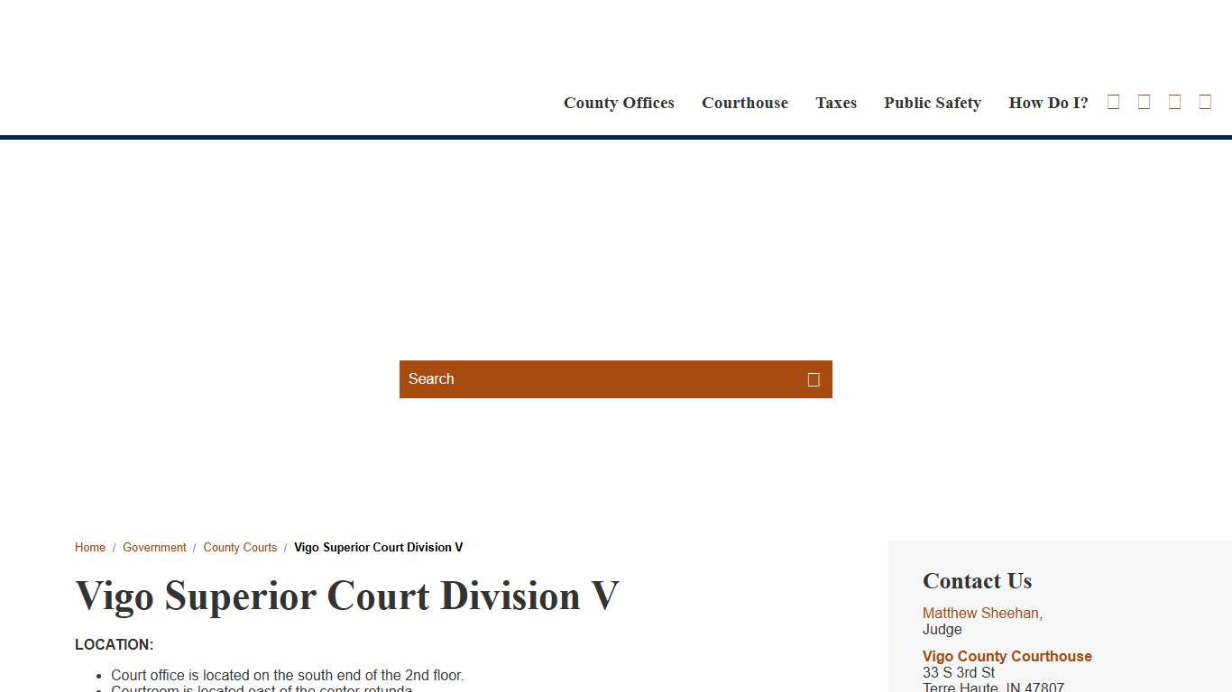 Vigo Superior Court Division V / Vigo County, Indiana